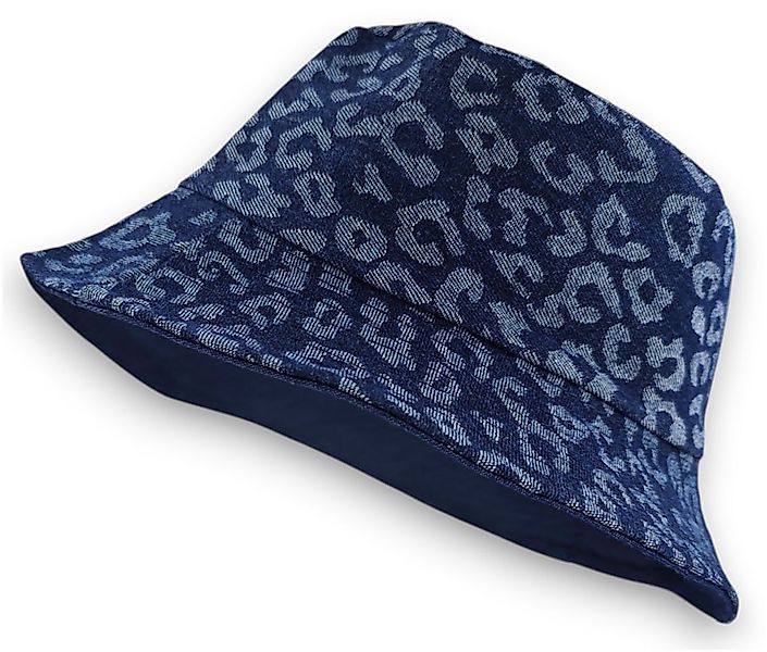 styleBREAKER Fischerhut 2-in-1 Denim Fischerhut mit Leoparden Muster (1-St) günstig online kaufen