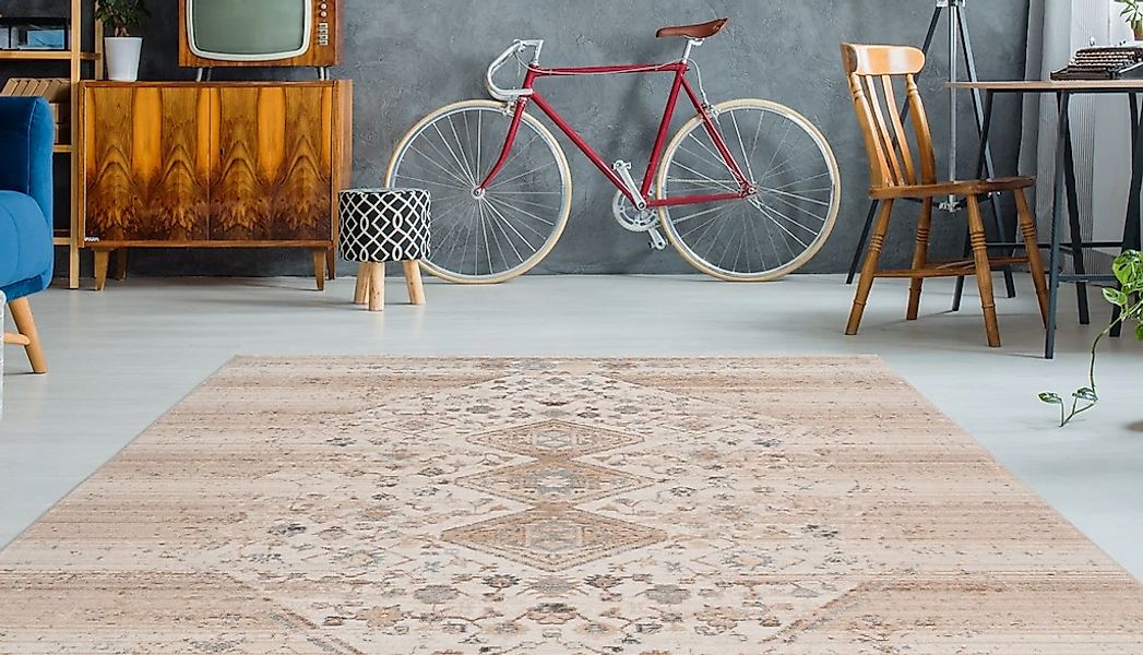 my home Teppich "Estelle" rechteckig 5 mm Höhe Wohnzimmer günstig online kaufen