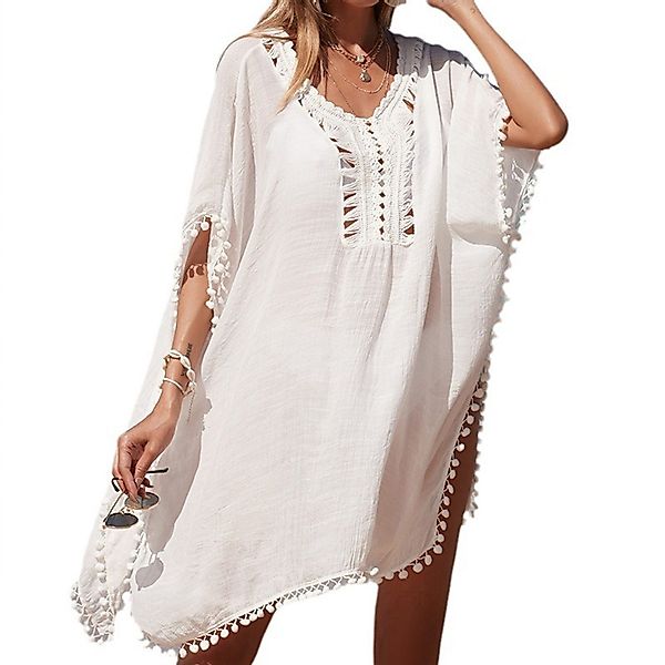 RWEUOQ Blusenkleid Strandkleid, entspannter Komfort, Handkragen, günstig online kaufen