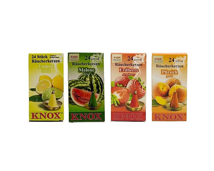 KNOX Duftkerze Sommer Mix, 4er Set, Räucherkerzen Set, Lemon, Melone Erdbee günstig online kaufen