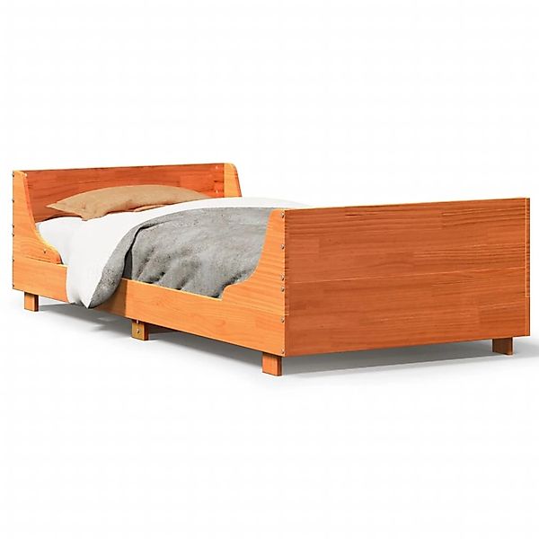 vidaXL Massivholzbett ohne Matratze Wachsbraun 75x190 cm Kiefernholz 850793 günstig online kaufen