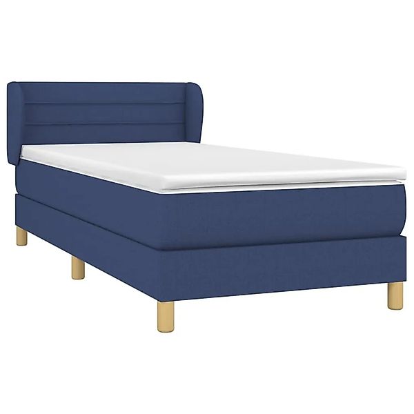 vidaXL Boxspringbett mit Matratze Blau 80x200 cm Stoff 3126843 günstig online kaufen