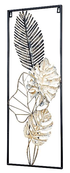Levandeo® Wandbild, Metallbild H74cm Wandbild Gold günstig online kaufen