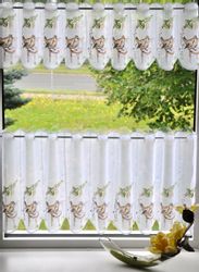 Stickereien Plauen Scheibengardine Vöglein auf Stuhl günstig online kaufen