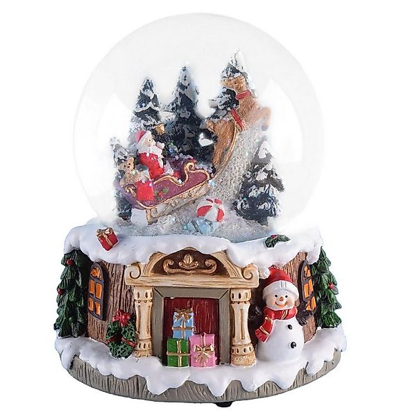 ELLUG Spieluhr Weihnachtsmann auf Schlitten ⌀100mm, weihnachtlicher Sockel günstig online kaufen