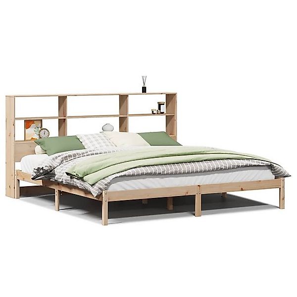 vidaXL Bett, Massivholzbett mit Regal ohne Matratze 180x200 cm Kiefernholz günstig online kaufen