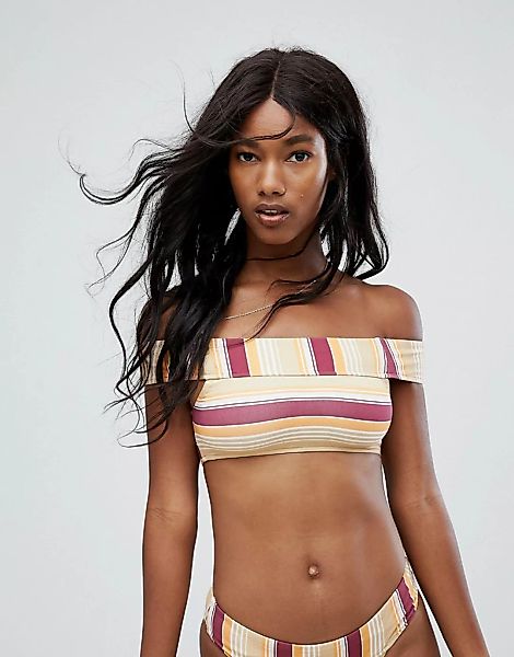 Zulu & Zephyr – Trägerloses Bikinioberteil mit Streifen-Mehrfarbig günstig online kaufen