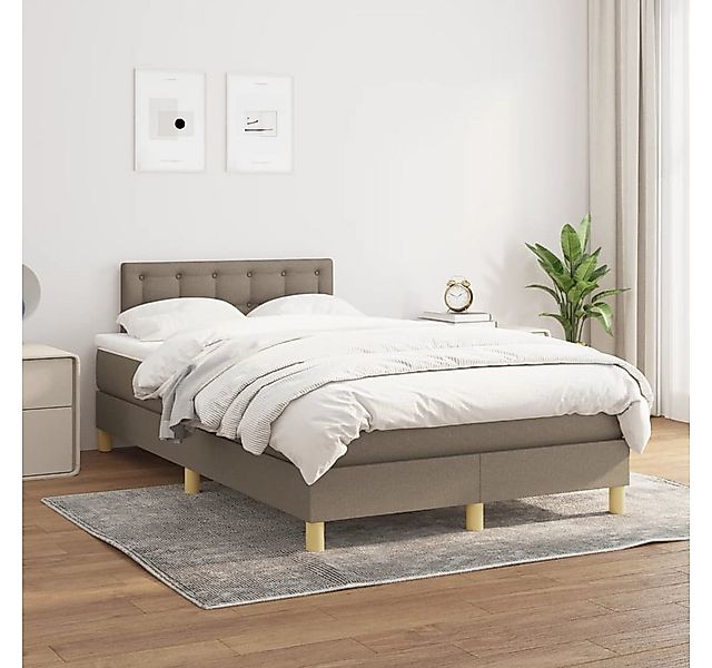 vidaXL Boxspringbett Boxspringbett mit Matratze Taupe 120x200 cm Stoff Bett günstig online kaufen