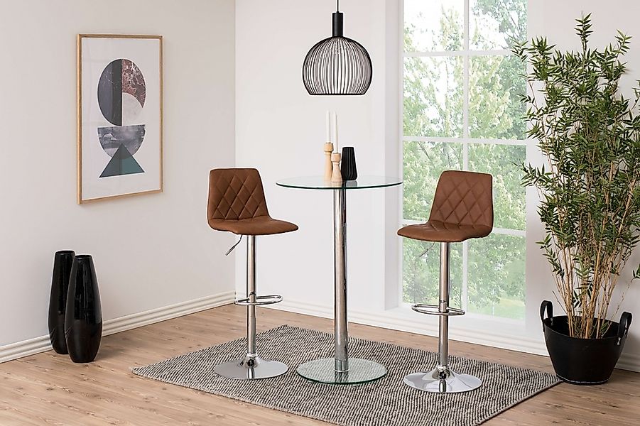 ACTONA GROUP Barhocker "Emu" Barstuhl, PU Lederoptik, Braun, Trompetenfuß, günstig online kaufen