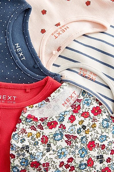 Next Langarmshirt 5er-Pack gerippte Langarmoberteile (5-tlg) günstig online kaufen