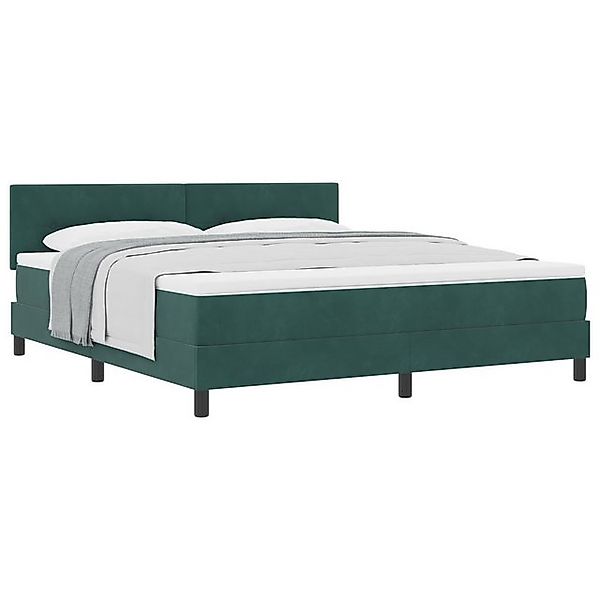 vidaXL Bett Boxspringbett mit Matratze Dunkelgrün Super King Velvet (1-tlg) günstig online kaufen