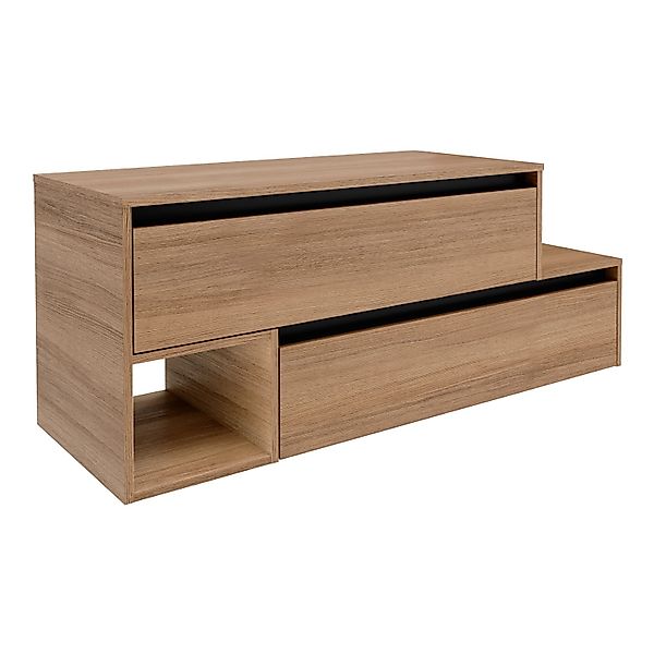 Fackelmann Waschbeckenunterschrank,inks Vita 128,7cmx51,6cm x46,5cm Oak/Sch günstig online kaufen