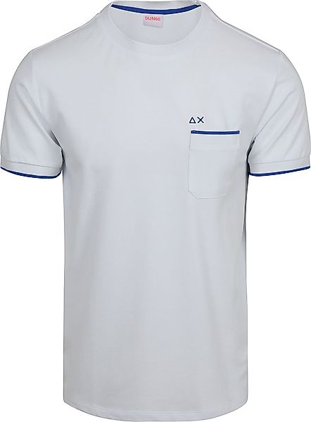 Sun68 Piqué T-Shirt Fluo Stripe Weiß - Größe XL günstig online kaufen