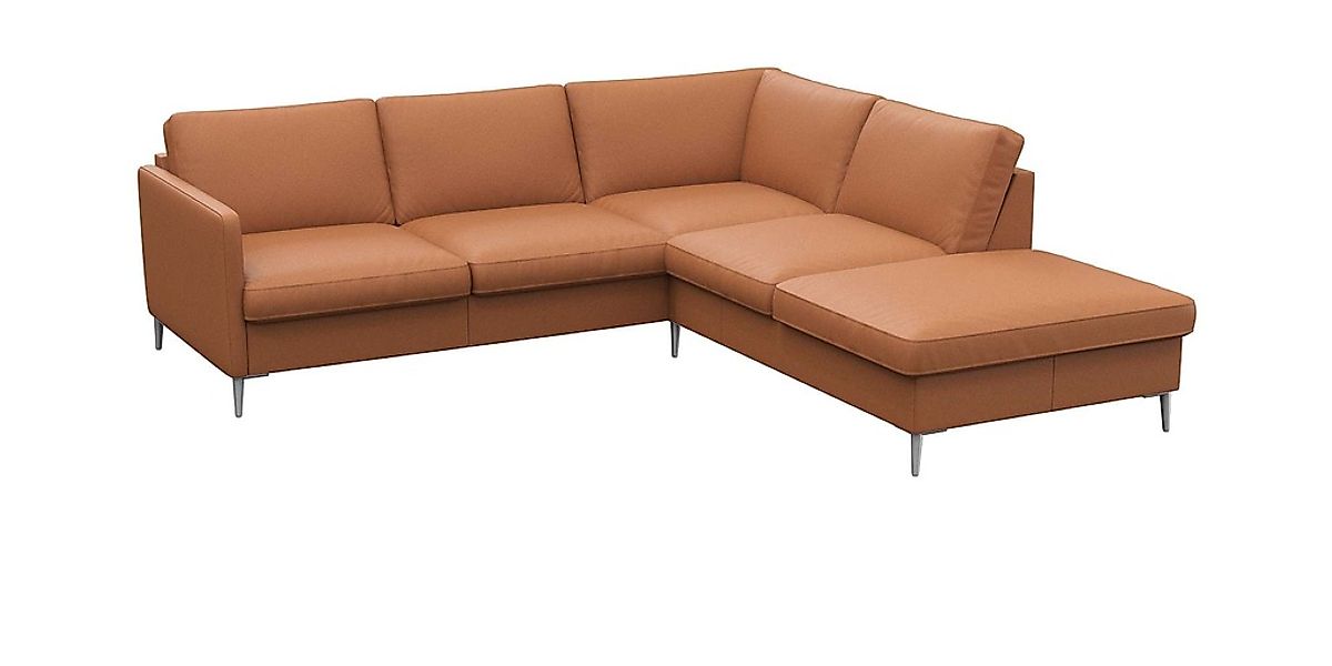 FLEXLUX Ecksofa "Fiore, L-Form", schmale Armlehnen, Füße alufarben, B/T 234 günstig online kaufen