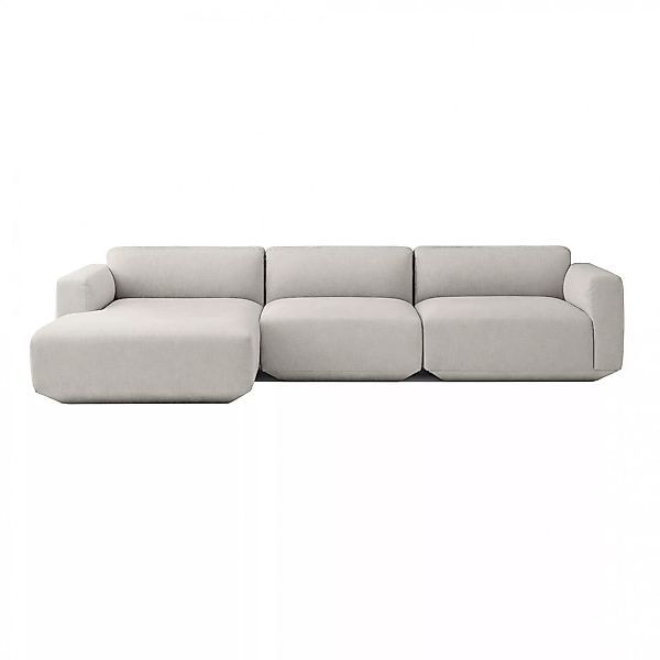&Tradition - Develius 3-Sitzer Sofa Chaiselongue links - hellgrau/Stoff Map günstig online kaufen