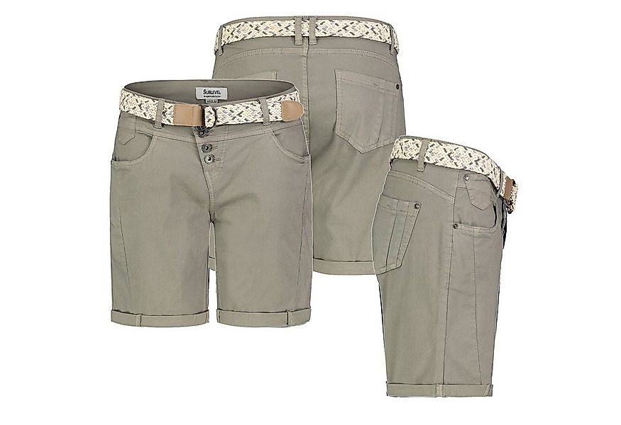 SUBLEVEL Bermudas Damen Short Bermuda kurze Hose Sommer Chino Stoff Sommer günstig online kaufen
