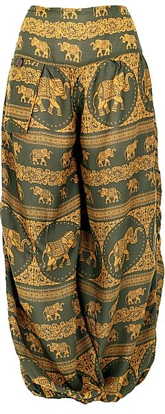 Guru-Shop Relaxhose Luftige Pluderhose mit Elefantendruck,.. günstig online kaufen
