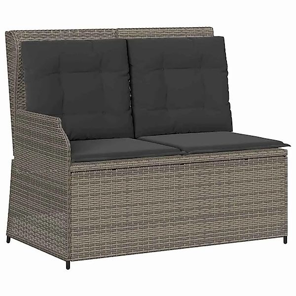 vidaXL Gartenbank mit Kissen Grau Poly Rattan 3394451 günstig online kaufen