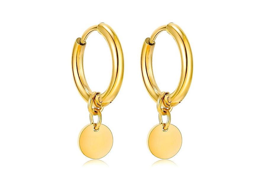 Kim Johanson Paar Creolen Plättchen Coin (2-tlg), Edelstahl günstig online kaufen