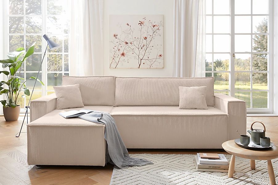 OTTO home Ecksofa "CASSI, 241cm, L-Form, Schlafsofa, Bettkasten, Boxspringf günstig online kaufen