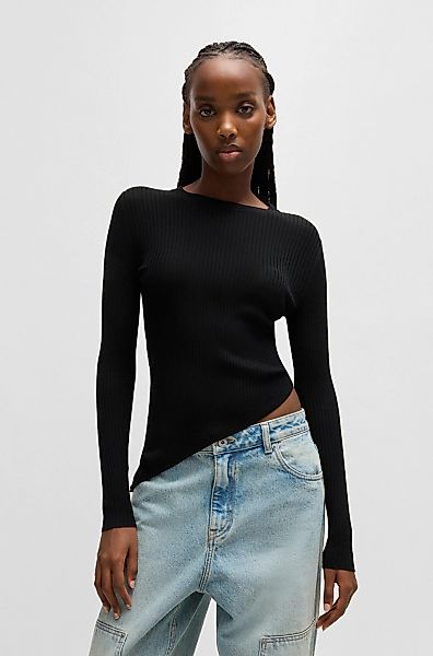 HUGO Blue Strickpullover "Somy", mit asymetrischem Saum günstig online kaufen