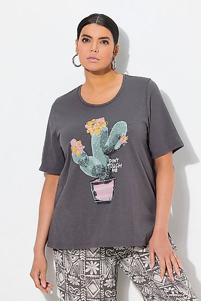 Ulla Popken T-Shirt T-Shirt Kaktus Classic Rundhals Halbarm günstig online kaufen