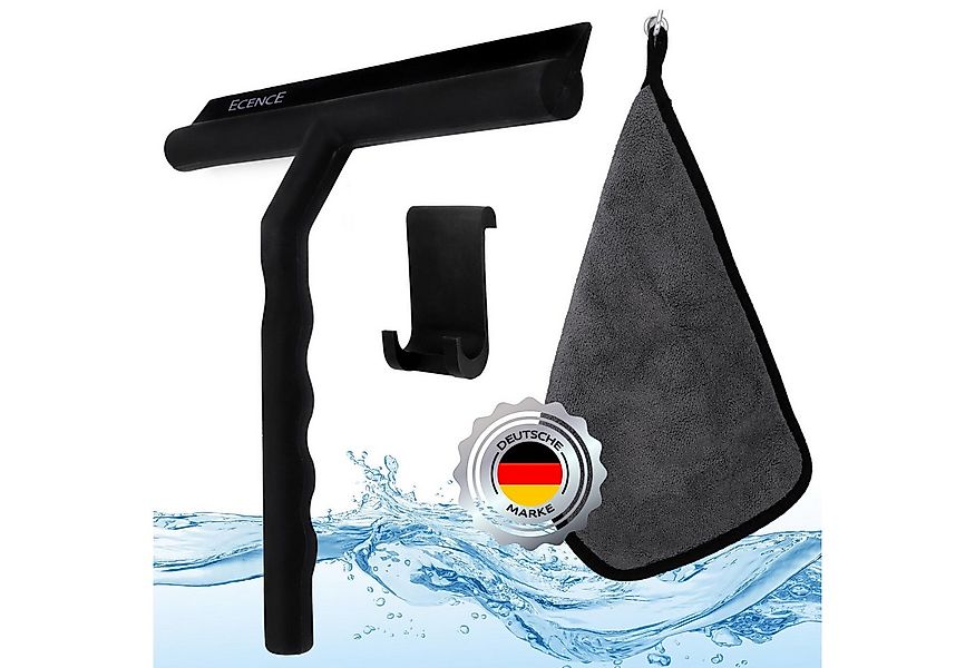 ECENCE Duschabzieher Duschabzieher Silikon Schwarz + Aufhängung günstig online kaufen