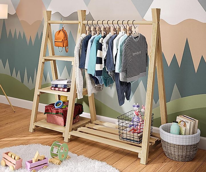 Bellabino Kleiderstange Ryck (Kindergarderobe inkl. 3 günstig online kaufen