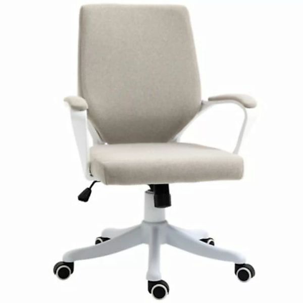 Vinsetto Bürostuhl ergonomisches liniendesign, weiche Polsterung beige/weiß günstig online kaufen