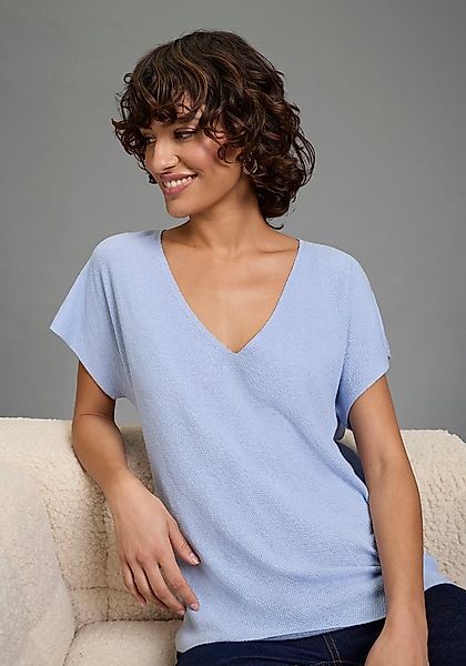 Laura Scott Kurzarmpullover mit modernem Perlstrick und lässiger Passform günstig online kaufen