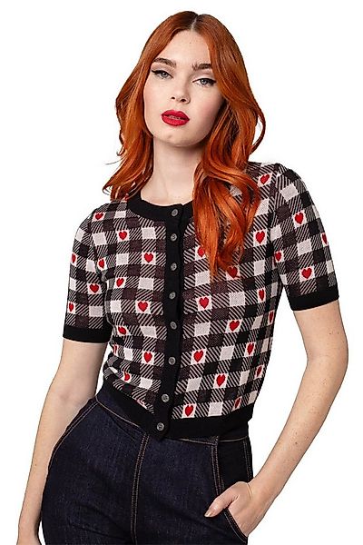 Hell Bunny Strickjacke Leonie Cardigan Vintage Retro Herzen Rockabilly 50er günstig online kaufen