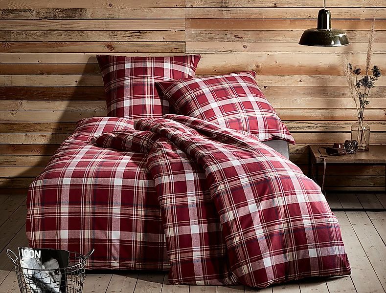 BETTWAESCHE-MIT-STIL Bettwäsche Karo Feinflanell Bettwäsche Aspen, günstig online kaufen