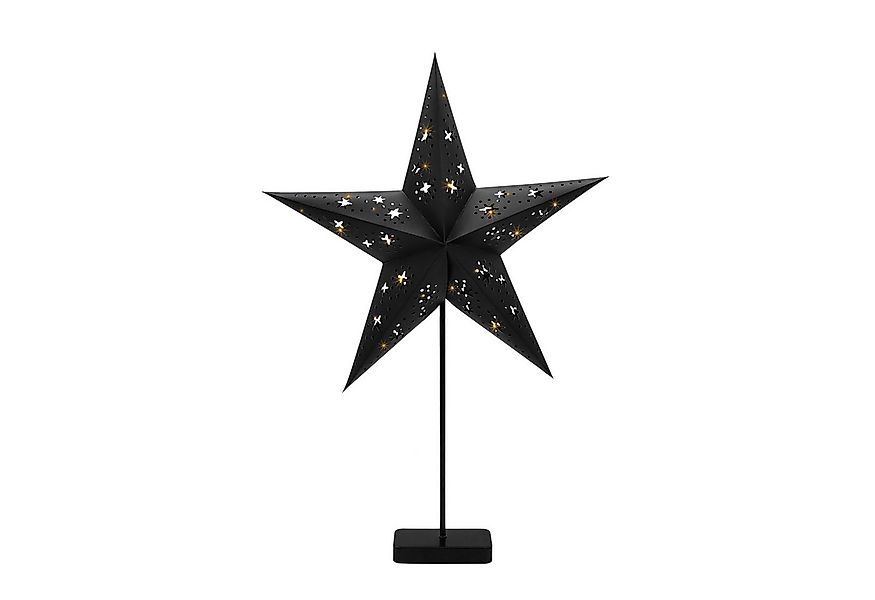 Spetebo LED Stern Deko Leuchte Weihnachtsstern aus Papier in schwarz, Timer günstig online kaufen