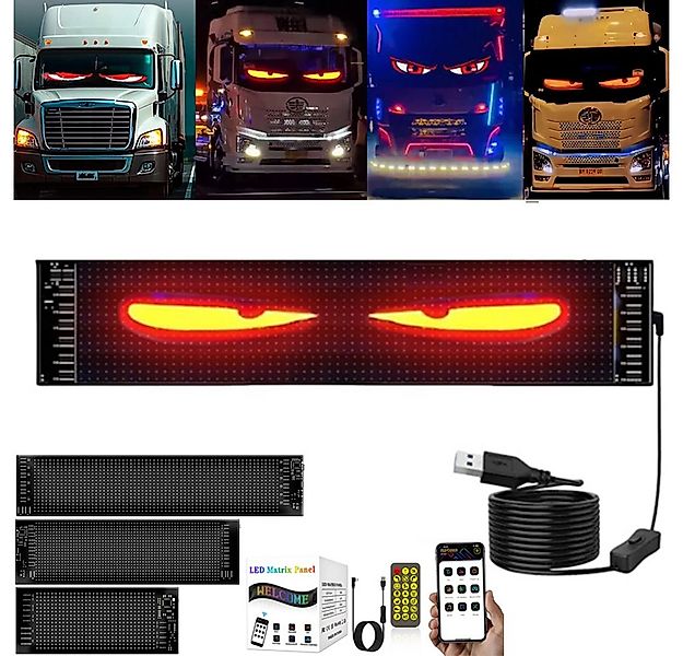 PRIISF Frontscheibenabdeckung Auto Licht Zubehör LED Augen Lkw Devil's Eye günstig online kaufen