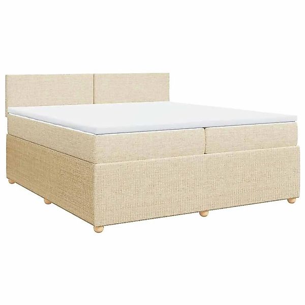 vidaXL Boxspringbett mit Matratze Creme 200x200 cm Stoff 3289861 günstig online kaufen