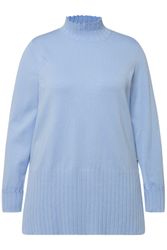 Ulla Popken Strickpullover Pullover gerippter Stehkragen günstig online kaufen