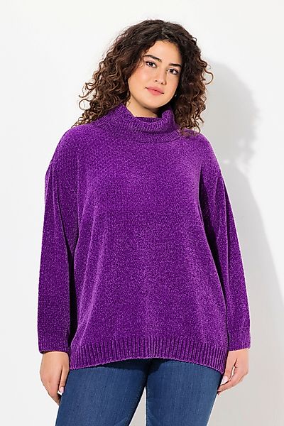 Ulla Popken Longpullover Chenille-Pullover Oversized Stehkragen günstig online kaufen