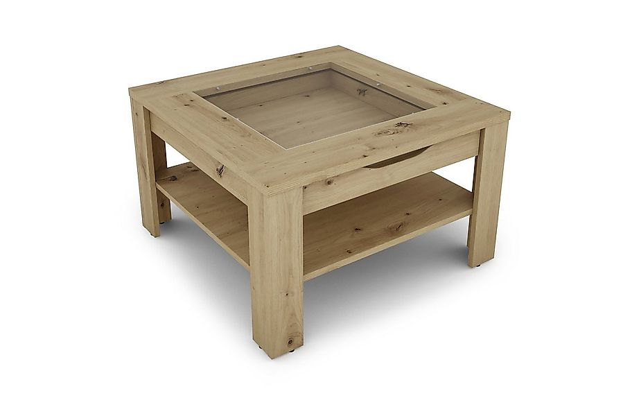 byLIVING Couchtisch RALPH, Breite 110 oder 67 cm, mit Glaseinsatz und Schub günstig online kaufen