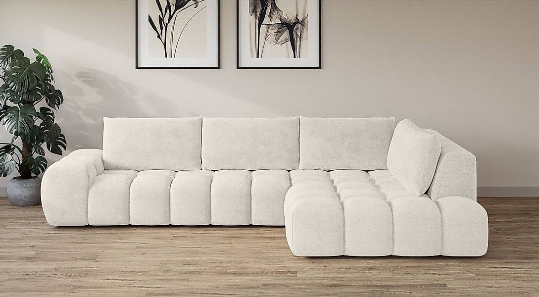 OTTO home Ecksofa AZITA L-Form, XXL 352 cm Designsofa in Bubble-Opitk, lose günstig online kaufen