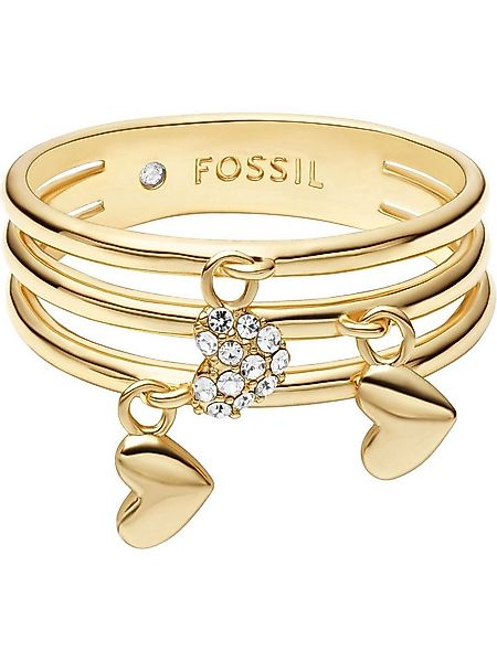 Fossil Fingerring Fossil Damen-Damenring Metall Glasstein, Glasstein günstig online kaufen