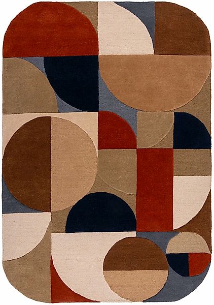 FLAIR RUGS Wollteppich »Mia Arch«, rechteckig, 12 mm Höhe, mit gebogener Ka günstig online kaufen