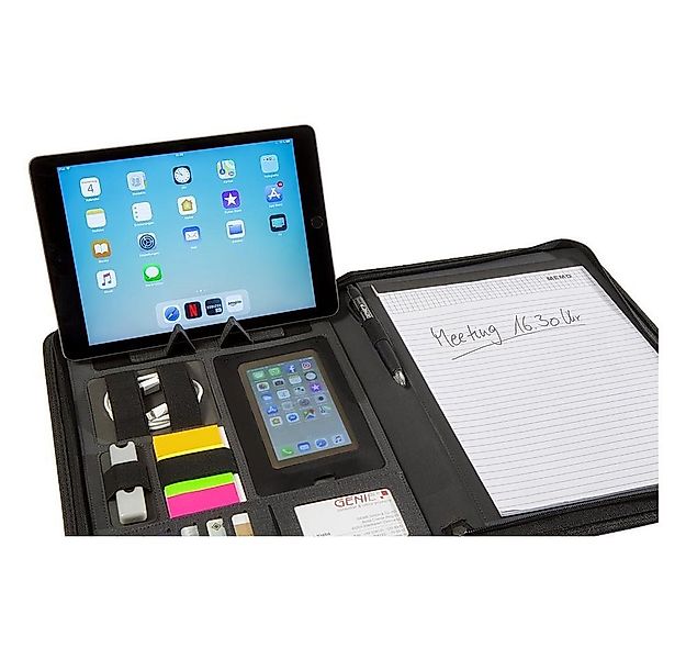 GENIE Konferenzmappe München, A4 Reißverschluss Schreibmappe Grau Aktenmapp günstig online kaufen