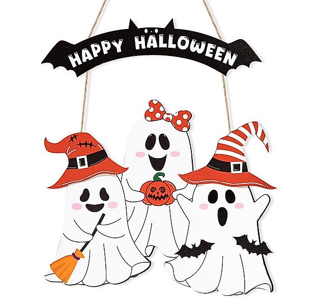 CLTYQ Hängedekoration Halloween Tür Hängedekoration mit Geist, Kürbis & Kat günstig online kaufen