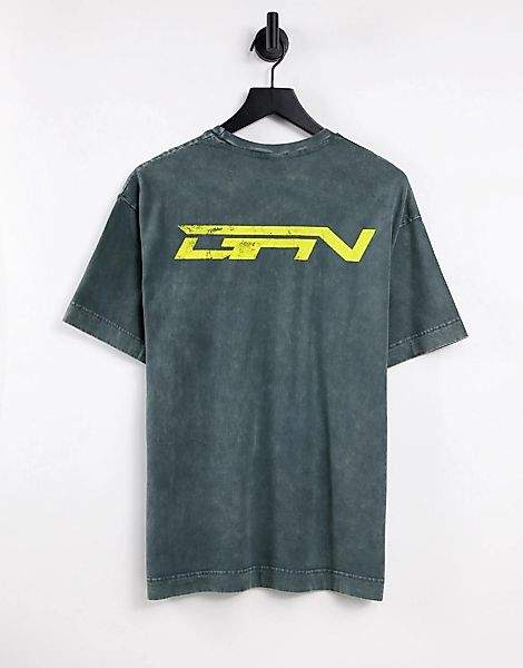 Good For Nothing – Oversize-T-Shirt in dunklem Khaki mit Acid-Waschung und günstig online kaufen