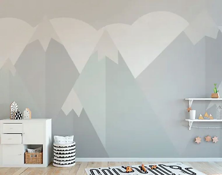 A.S. Création Vliestapete »Fototapete Berge Pastell Grau Weiß Alpenmotiv« m günstig online kaufen