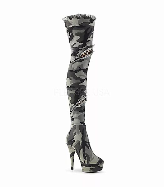Plateau Overknee Stiefel DELIGHT-3005 - Camouflage (Schuhgröße: EUR 38) günstig online kaufen