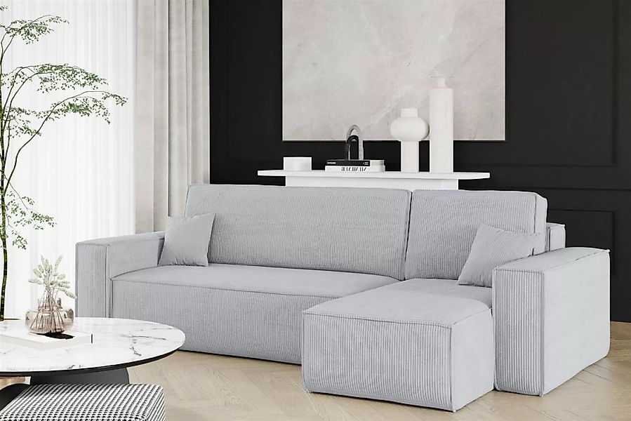 Fun Möbel Ecksofa Sofa MARIS mit Ottomane in Stoff Poso, mit Schlaffunktion günstig online kaufen