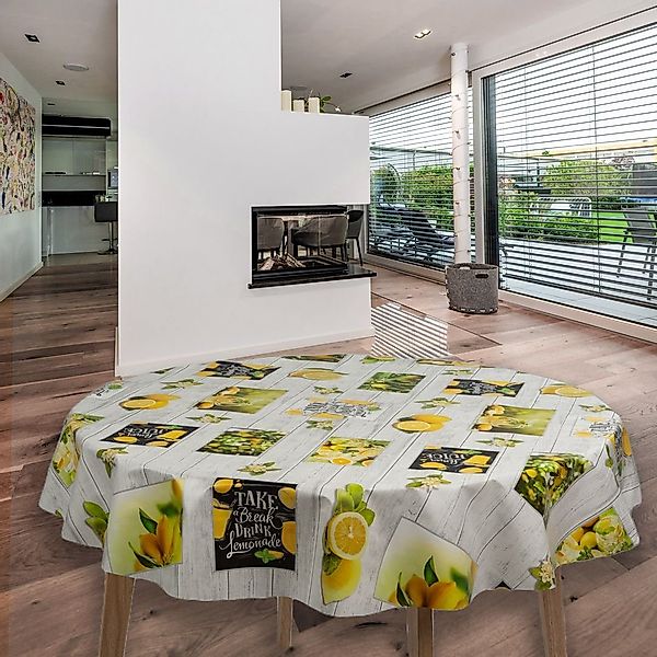 laro Tischdecke Wachstuch-Tischdecken Zitrone Limonade Rund günstig online kaufen