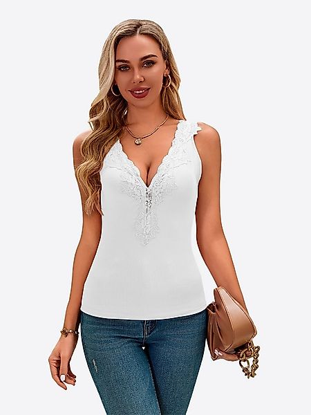 Imily Bela Tanktop Damen Spitzen tiefer V-Ausschnitt Stricken Weste Sexy So günstig online kaufen