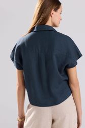 Next Kurzarmhemd Kurzarm-Bluse mit Knotendesign vorne günstig online kaufen